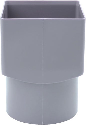 PVC Verloopstuk vierkant 100 x 100 naar 110 mm Mof/verjongde Spie