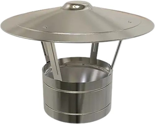 Regenkap | TBV Dubbelwandig RVS Ø150 mm