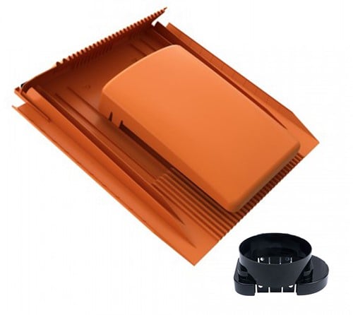 Universele Lage Ventilatiepan Rood 125 mm