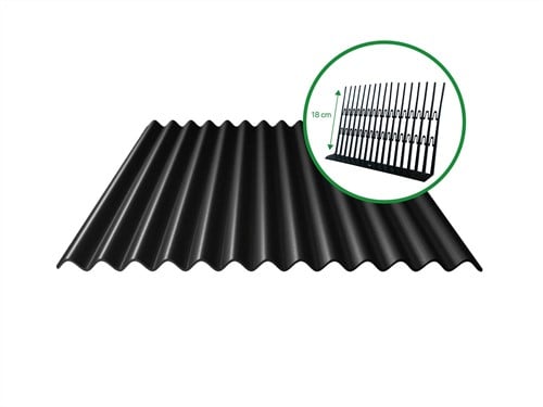 Solarguard® Pro Vogelwering  Set 300 Meter | 1620 Universele Clips | 18 Cm kammen | TBV Golfplatendak