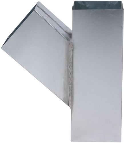 Zink Vierkant T-stuk 45° | 100 x 100 mm