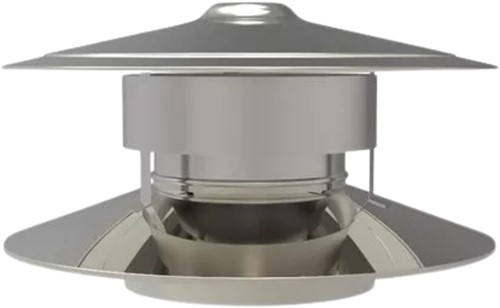 Trekkap Anti Valwind | TBV Dubbelwandig RVS Ø150 mm