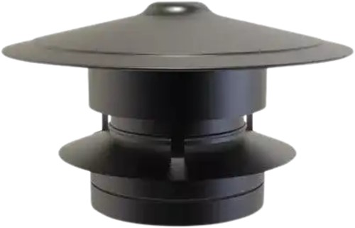 Trekkap Anti Valwind Ral9004 Dubbelwandig Ø80 mm