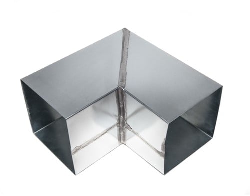 Zink Vierkant Verstekbocht 90° | 100 x 100 mm