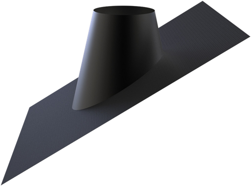 DAKPLAAT LOODVERVANGER 20-45° DW Ø100 MM RAL 9004